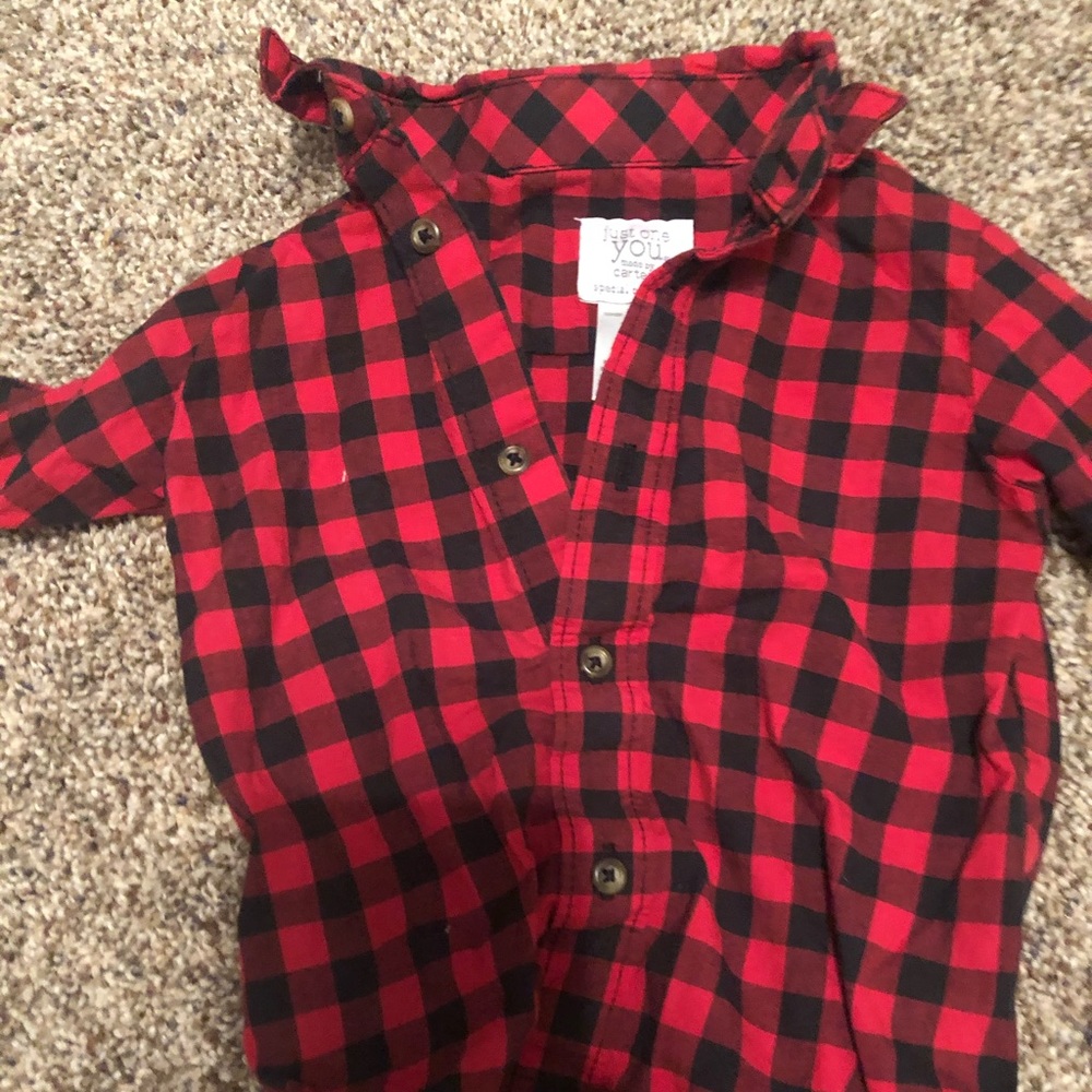 Infant suspenders/ plaid shirt outfit